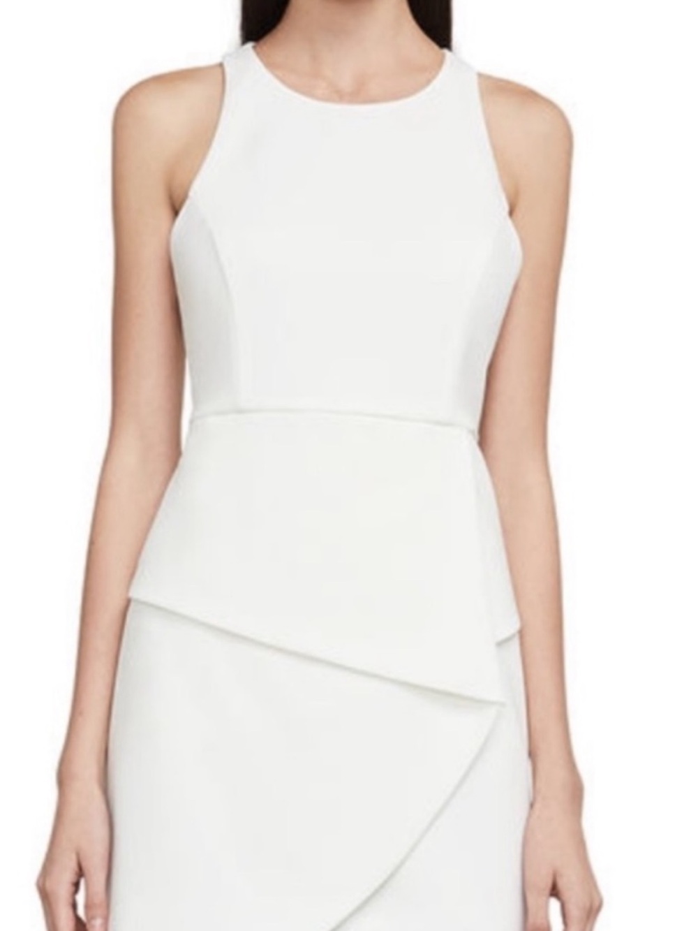 B BCBGMaxAzria White Ely Lace-
Up-Back Halter Mini Dress